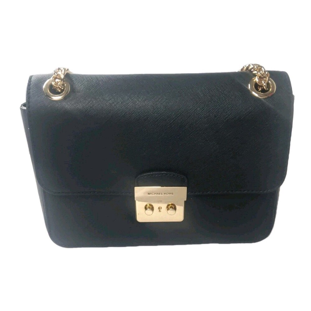 Michael Kors Brandi Medium Saffiano Leather Shoulder Bag Black - Picture 7 of 15